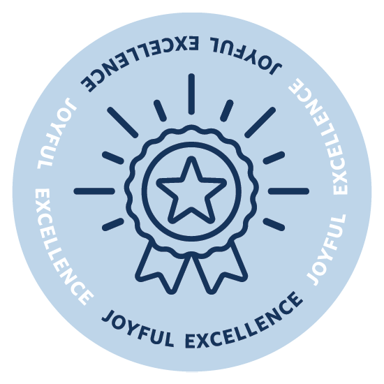 blue Joyful Excellence mission value